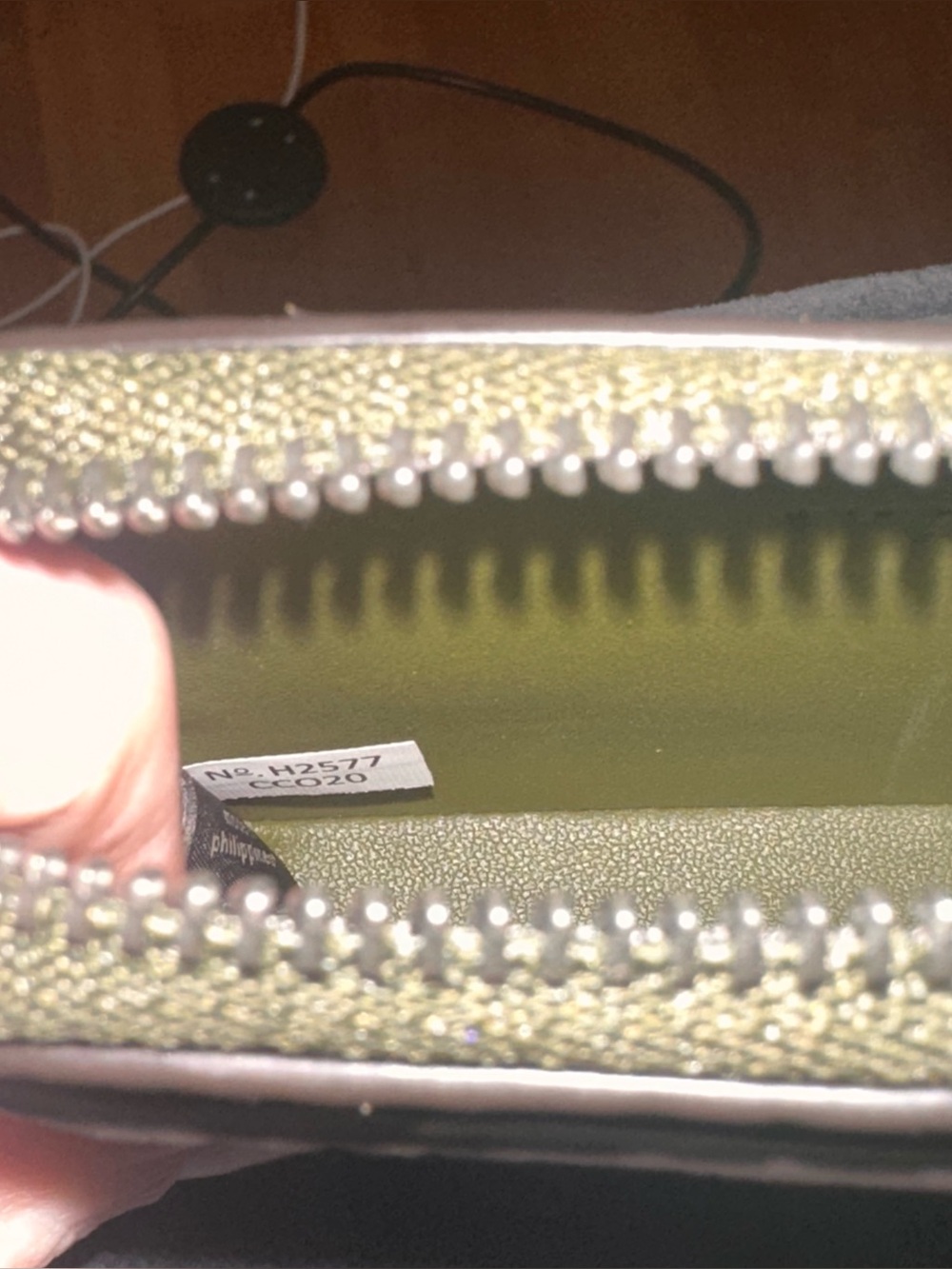 Coach Zip Card Case Wallet With Snake Print Leather - Gunmetal/Olive nwt - Picture 13 of 14